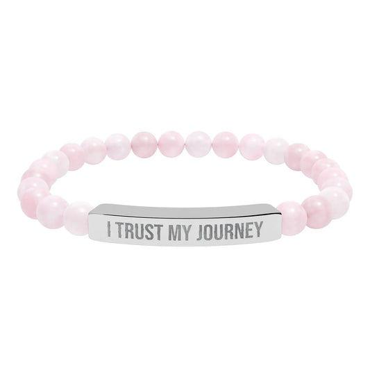 I trust my Journey Natural Stone Stretch Bar Bracelet (Engraving) Printify