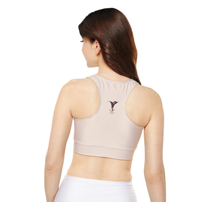 Sandflower Fully Lined, Padded Sports Bra (AOP)