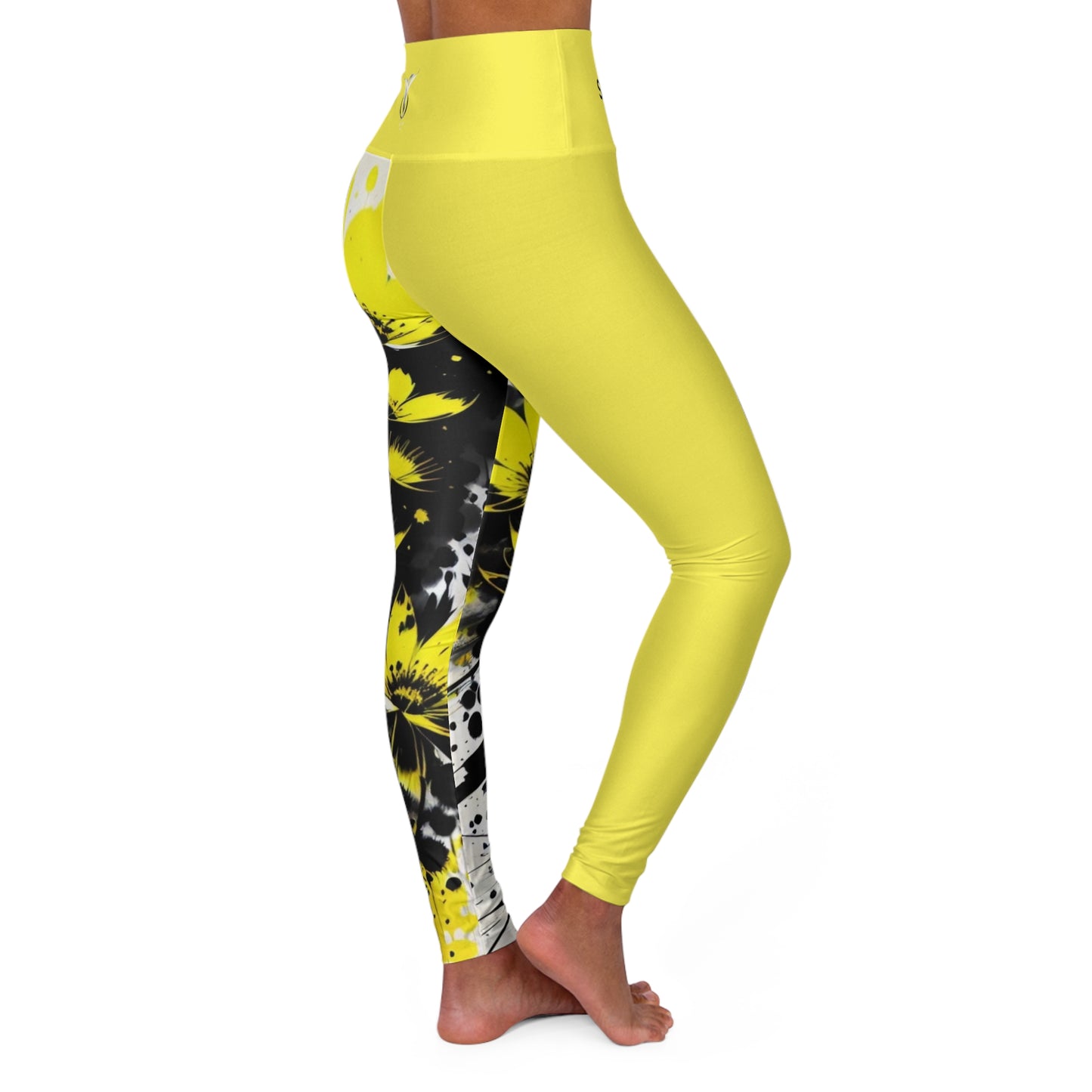 Solar Plexus Chakra Flower Yellow High Waisted Yoga Leggings (AOP)